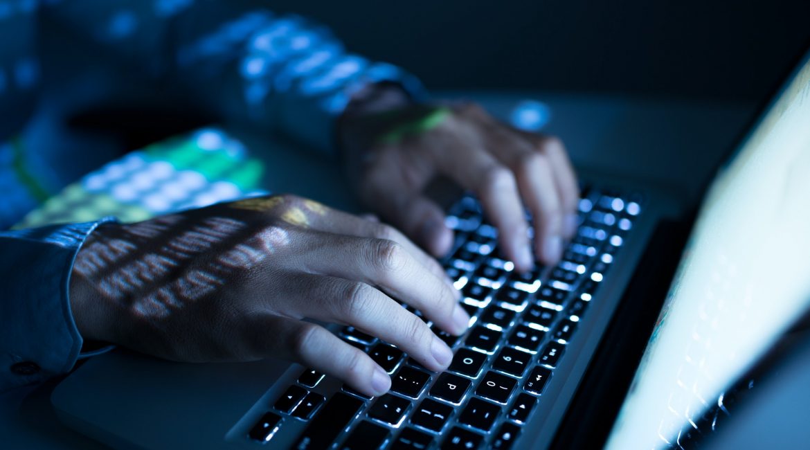 Working on computer
