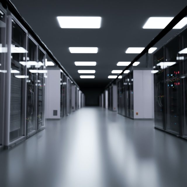 Server room, modern data center.